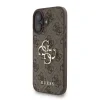 Husă spate Guess PU 4G cu logo metalic pentru iPhone 16, maro