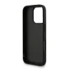 Husă spate Guess PU 4G cu logo metalic pentru iPhone 16 Pro Max, neagră