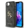 Husă spate Guess PU 4G cu logo metalic pentru iPhone 16e/17e, gri