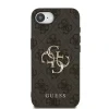 Husă spate Guess PU 4G cu logo metalic pentru iPhone 16e/17e, gri