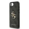 Husă spate Guess PU 4G cu logo metalic pentru iPhone 16e/17e, gri
