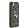 Husă spate Guess PU 4G cu logo metalic pentru iPhone 16e/17e, maro