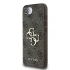 Husă spate Guess PU 4G cu logo metalic pentru iPhone 16e/17e, maro