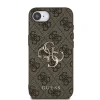 Husă spate Guess PU 4G cu logo metalic pentru iPhone 16e/17e, maro