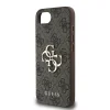 Husă spate Guess PU 4G cu logo metalic pentru iPhone 16e/17e, maro