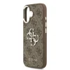 Husa spate Guess PU 4G cu logo metalic pentru iPhone 17, argintiu-maro