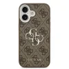 Husa spate Guess PU 4G cu logo metalic pentru iPhone 17, argintiu-maro