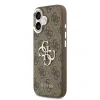 Husa spate Guess PU 4G cu logo metalic pentru iPhone 17, argintiu-maro