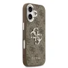 Husa spate Guess PU 4G cu logo metalic pentru iPhone 17, argintiu-maro