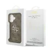Husa spate Guess PU 4G cu logo metalic pentru iPhone 17, argintiu-maro