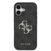 Husă spate Guess PU 4G cu logo metalic pentru iPhone 17, gri