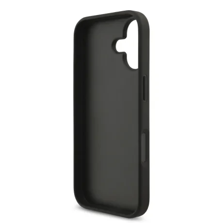 Husă spate Guess PU 4G cu logo metalic pentru iPhone 17, gri