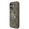 Husă spate Guess PU 4G cu logo metalic pentru iPhone 17, maro