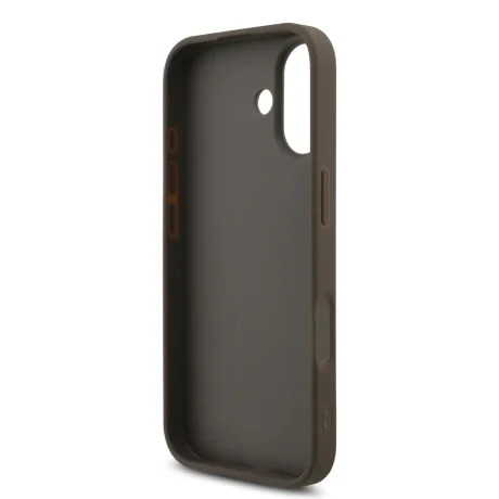 Husă spate Guess PU 4G cu logo metalic pentru iPhone 17, maro