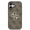 Husă spate Guess PU 4G cu logo metalic pentru iPhone 17, maro