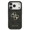 Husă spate Guess PU 4G cu logo metalic pentru iPhone 17 Pro, gri