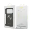 Husă spate Guess PU 4G cu logo metalic pentru iPhone 17 Pro, gri