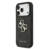 Husă spate Guess PU 4G cu logo metalic pentru iPhone 17 Pro, gri