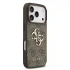 Husă spate Guess PU 4G cu logo metalic pentru iPhone 17 Pro, maro