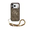 Husă spate Guess PU 4G cu logo metalic pentru iPhone 17 Pro, maro