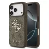 Husă spate Guess PU 4G cu logo metalic pentru iPhone 17 Pro, maro