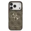 Husă spate Guess PU 4G cu logo metalic pentru iPhone 17 Pro, maro