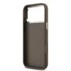 Husa spate Guess PU 4G cu logo metalic pentru iPhone 17 Pro Max, argintiu-maro