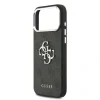Husa spate Guess PU 4G cu logo metalic pentru iPhone 17 Pro Max, argintiu și negru