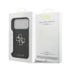 Husă spate Guess PU 4G cu logo metalic pentru iPhone 17 Pro Max, gri