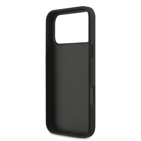 Husă spate Guess PU 4G cu logo metalic pentru iPhone 17 Pro Max, gri