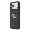 Husă spate Guess PU 4G cu logo metalic pentru iPhone 17 Pro Max, gri