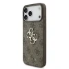 Husă spate Guess PU 4G cu logo metalic pentru iPhone 17 Pro Max, maro
