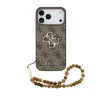 Husă spate Guess PU 4G cu logo metalic pentru iPhone 17 Pro Max, maro