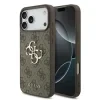 Husă spate Guess PU 4G cu logo metalic pentru iPhone 17 Pro Max, maro