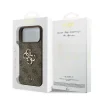 Husă spate Guess PU 4G cu logo metalic pentru iPhone 17 Pro Max, maro