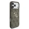 Husă spate Guess PU 4G cu logo metalic pentru iPhone 17 Pro Max, maro