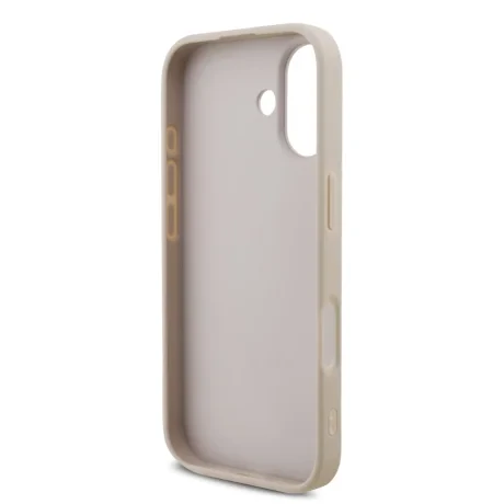 Husă spate Guess PU 4G cu logo metalic pentru iPhone 17, roz