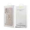 Husă spate Guess PU 4G cu logo metalic pentru iPhone 17, roz