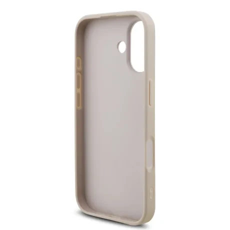 Husă spate Guess PU 4G cu logo metalic pentru iPhone 17, roz