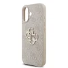 Husă spate Guess PU 4G cu logo metalic pentru iPhone 17, roz