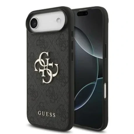 Husa spate Guess PU 4G cu logo metalic pentru iPhone Air, gri