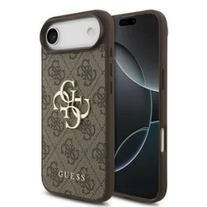 Husa spate Guess PU 4G cu logo metalic pentru iPhone Air, maro
