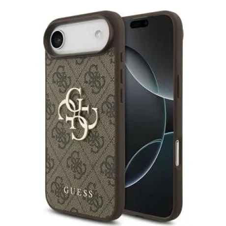 Husa spate Guess PU 4G cu logo metalic pentru iPhone Air, maro