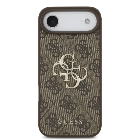 Husa spate Guess PU 4G cu logo metalic pentru iPhone Air, maro