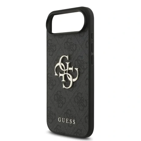 Husă spate Guess PU 4G cu logo metalic pentru iPhone Air, neagră