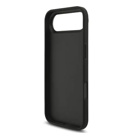 Husă spate Guess PU 4G cu logo metalic pentru iPhone Air, neagră