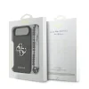 Husă spate Guess PU 4G cu logo metalic pentru iPhone Air, neagră