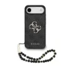 Husă spate Guess PU 4G cu logo metalic pentru iPhone Air, neagră
