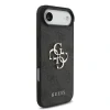 Husă spate Guess PU 4G cu logo metalic pentru iPhone Air, neagră