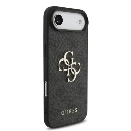 Husă spate Guess PU 4G cu logo metalic pentru iPhone Air, neagră